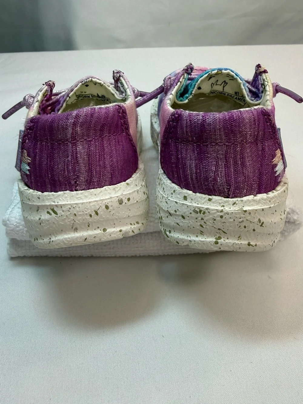 Hey Dude Kids (Toddler) Size 5-6 Tie-Dye Canvas Slip-Ons Pink Purple Blue EUC